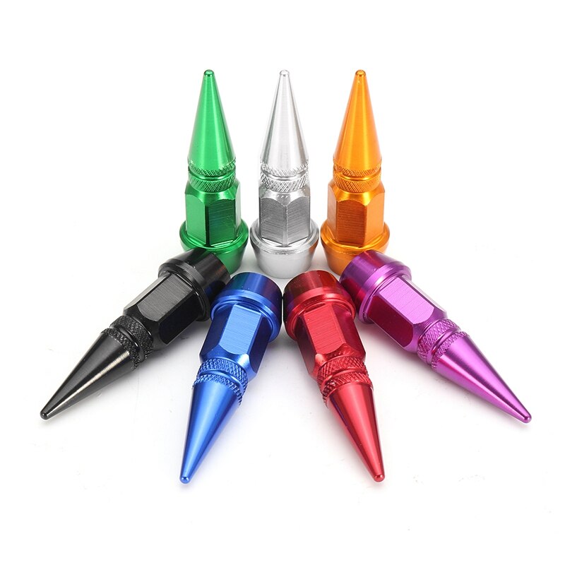 4Pc Ventieldopjes Voor Auto Auto Motorfiets Wheel Tyre Ventieldopjes Universal Blauw Geel Zilver Groen rood