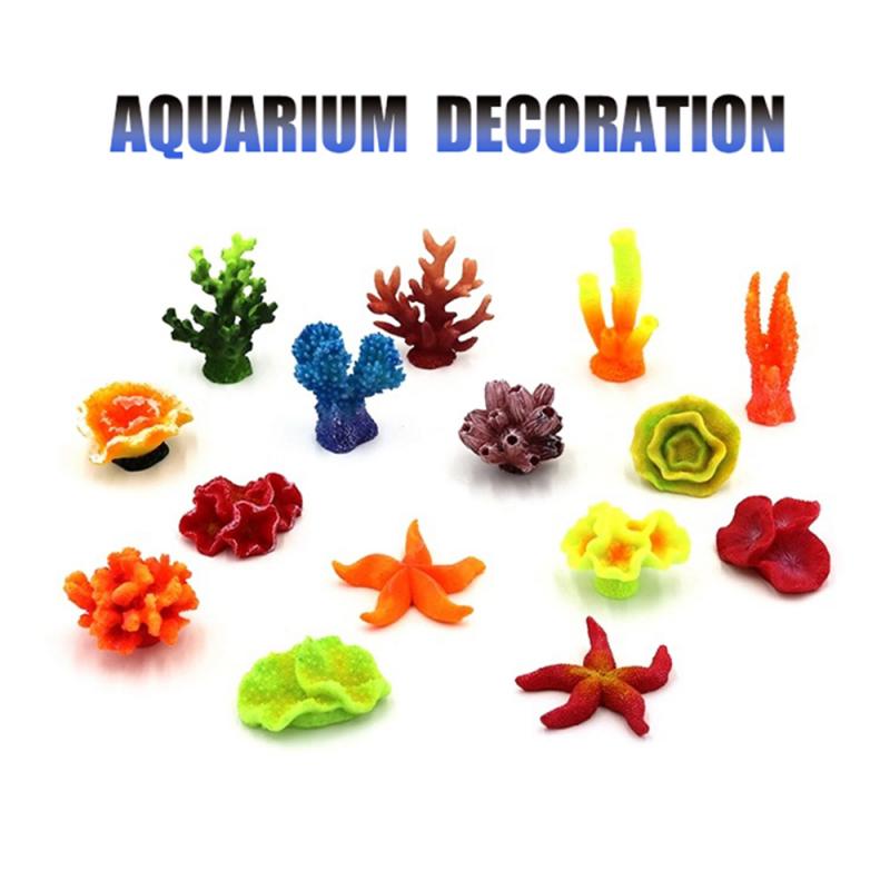 Resin Coral Decoration Colorful Fish Aquarium Decoration Artificial Coral For Fish Tank Resin Reef Rock Lanscaping Ornaments