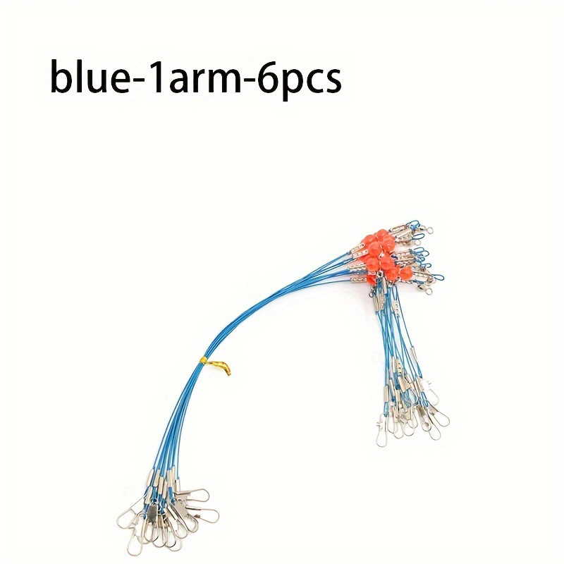 Leader Rig Blue Stainless Steel Fishing Rigs with Snap,High-Strength Fishing Leaders Saltwater-Perch Rigs for Fishing: Red