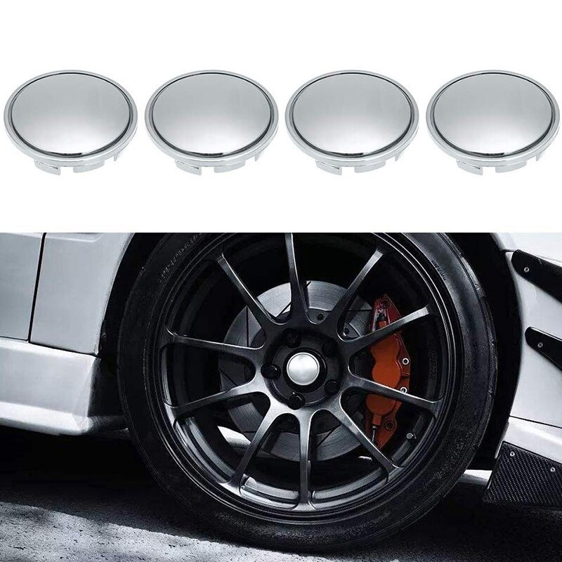 56mm auto wieldoppen naaf band velg naafdop afdekking universeel abs chroom zilver 4 stuks