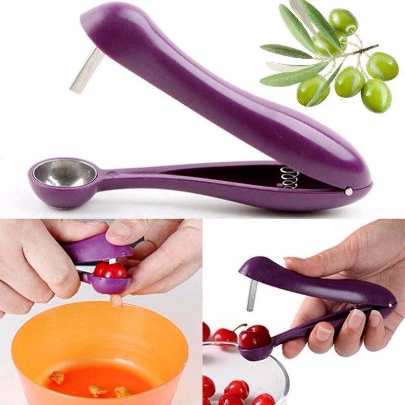 1PCS Cherry Fruit Olive Remover Remove Pit Tool Gadget Stoner Corer Pitter Cherry Coreseed Remover Enucleate Keep Complete