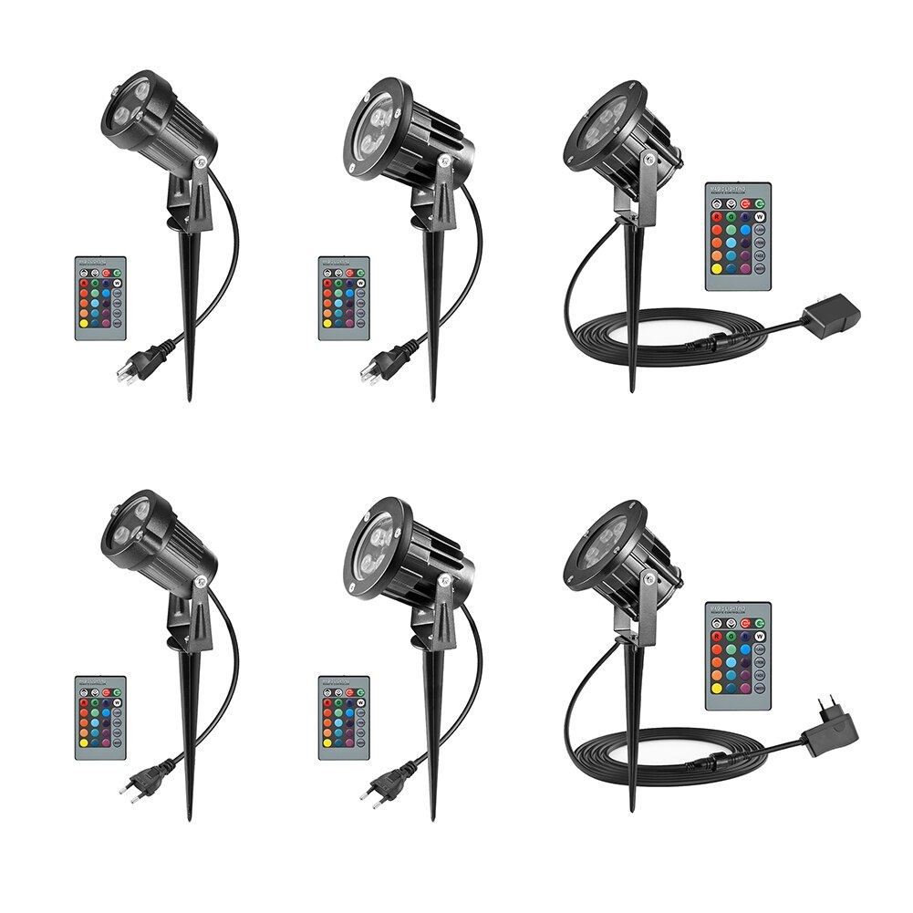 IP65 Waterproof Energy-saving Floodlight Garden Lawn Lamp Outdoor Landscape LED Light withRemote Control