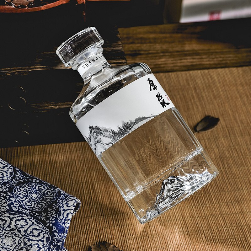 Botellas de vino de , botella de vidrio vacía para licor de alcohol, contenedor de vino de 500ml, 1 ud.