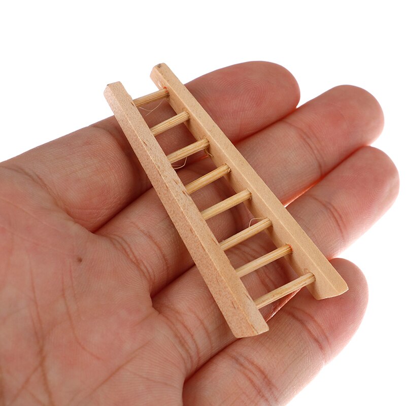 1 Pcs Diy Mini Houten Stap Ladder Fairy Garden Miniaturen Poppenhuisminiaturen Ornament Decoratie Meubels Speelgoed