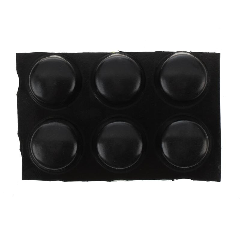 Meubelcilinder 18 mm x 12mm zelfklevende rubberen voetjes zwart 6 in 1