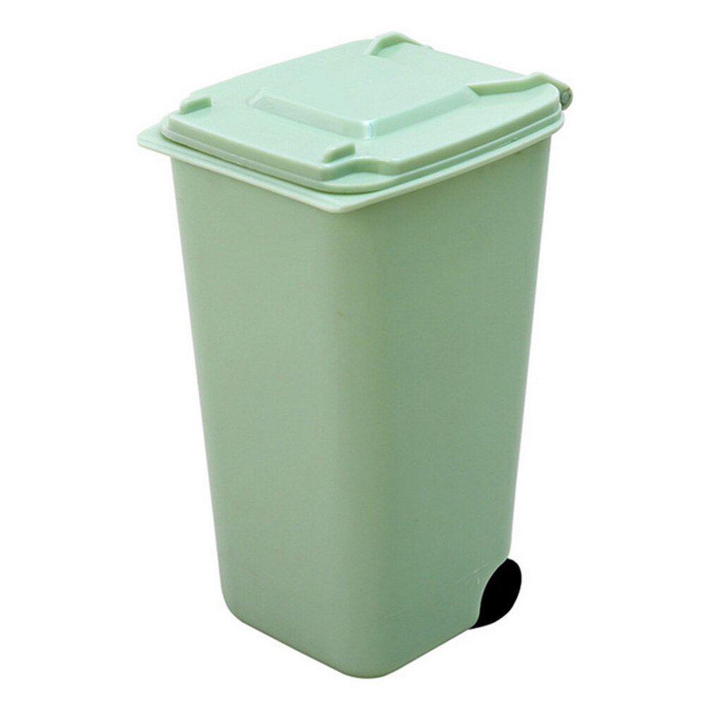 Minipapelera pequeña para escritorio, cesta de basura de plástico para mesa de casa, suministros de oficina, cubo de basura, artículos diversos, caja de cubos: Green Waste Bin