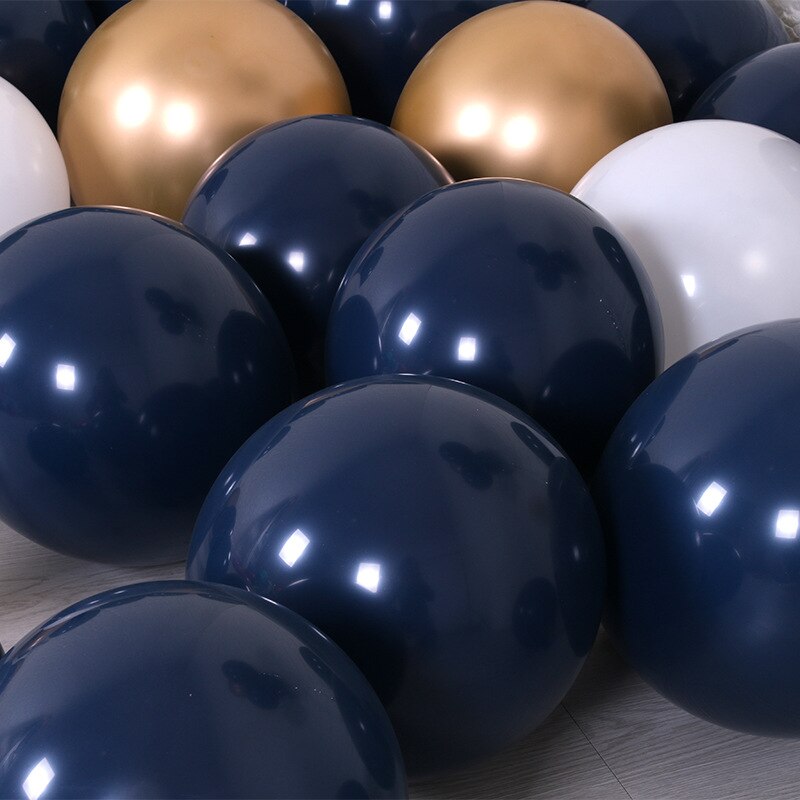 100PCS 12 Inch 3.2 Gram Ster Blauwe Inkt Blauwe ballonnen Mat zwart blauw Latex Ballon Verjaardagsfeestje Bruiloft Ballon wanddecoratie: Default Title