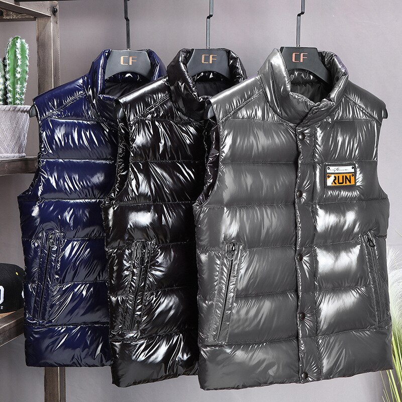 Chaleco reflectante para hombre, ropa informal gruesa acolchada de algodón cálido con capucha, Color sólido, bolsillos grandes, 4XL, 5XL, 6XL,