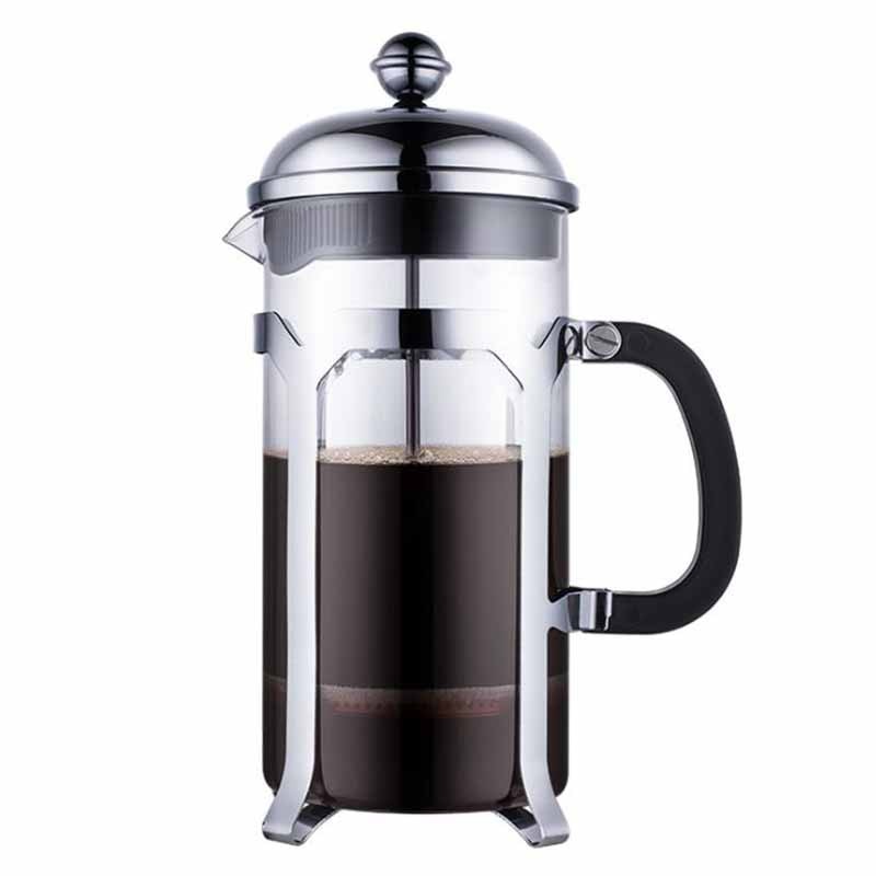 French Press Coffee/ Tea Brewer Coffee Pot Coffee Maker Kettle 1000ML Stainless Steel Gl for Coffee Drinkware