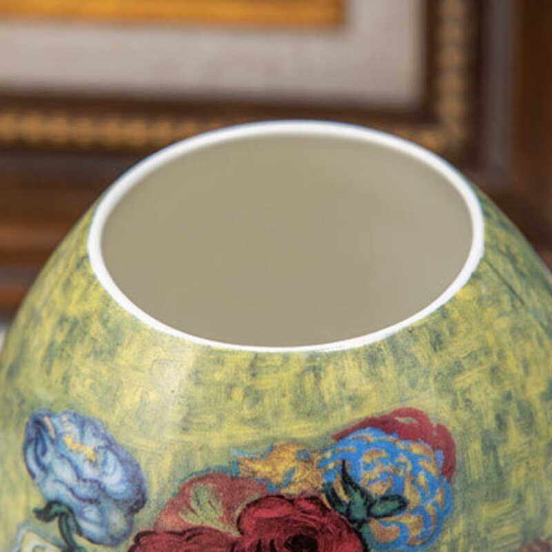 Van Gogh oil painting Vases Simple Retro Ceramic Decoration Home room Furnishings Nordic Retro Pastoral Vase Crafts