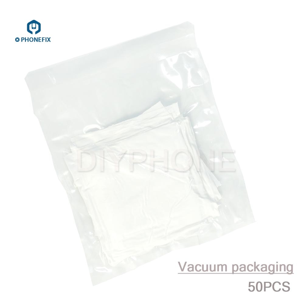 PHONEFIX 50pcs/lot Microfiber Cleaning Cloth Soft Cleanroom Wiper for iPhone Screen Mobile Phone Microscope Lens Cleaning