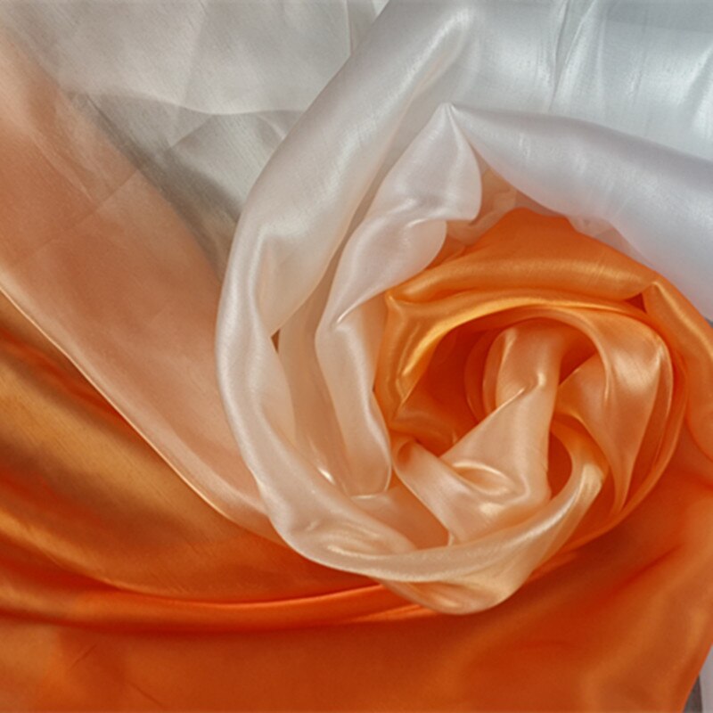 Gradvis ändra färg chiffong tyg koreanskt garn tyg sömnad handgjorda diy för klänning kjol halsdukar scenkläder 150*100cm: Orange