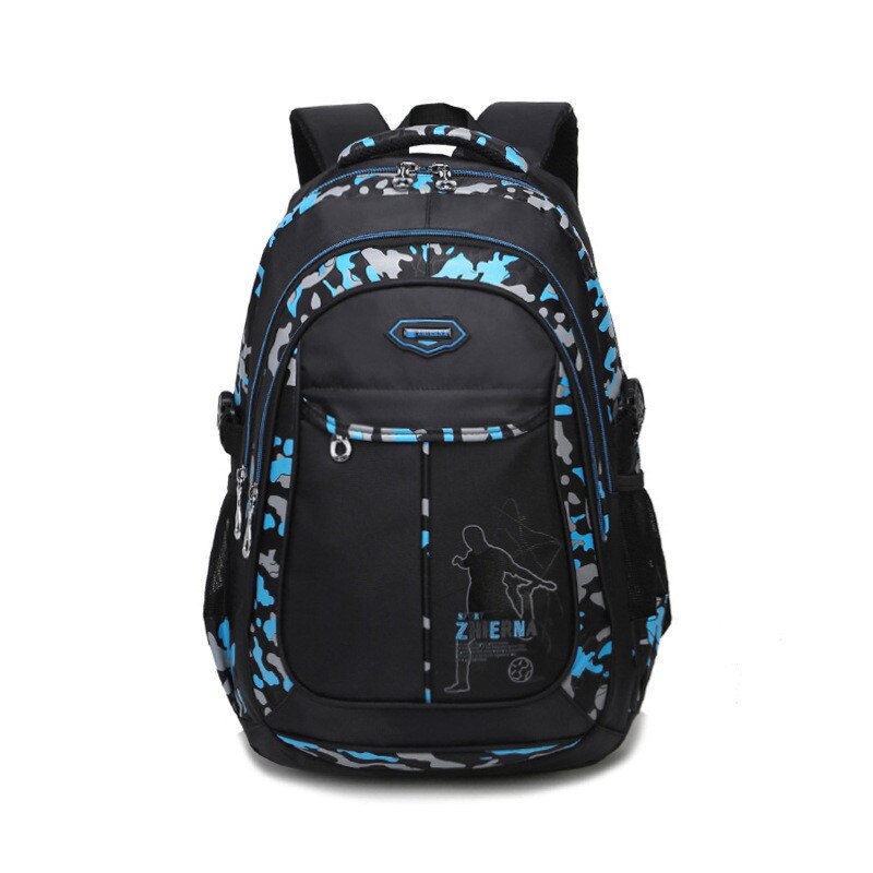 Kinderen Schooltassen Nylon Rugzakken Lichter Last Op Schouder Voor Kids Rugzak Mochila Infantil Zip: blue