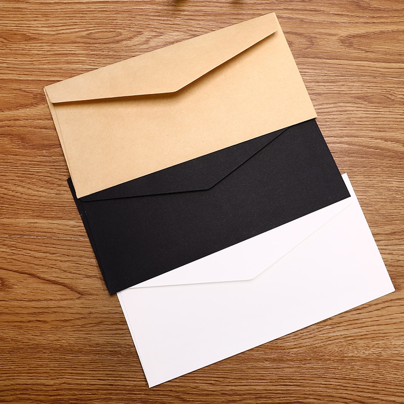 50pcs/lot Retro European Style Envelope Black White Craft Paper Envelope For Postcard Letter Scrapbooking School Stationary