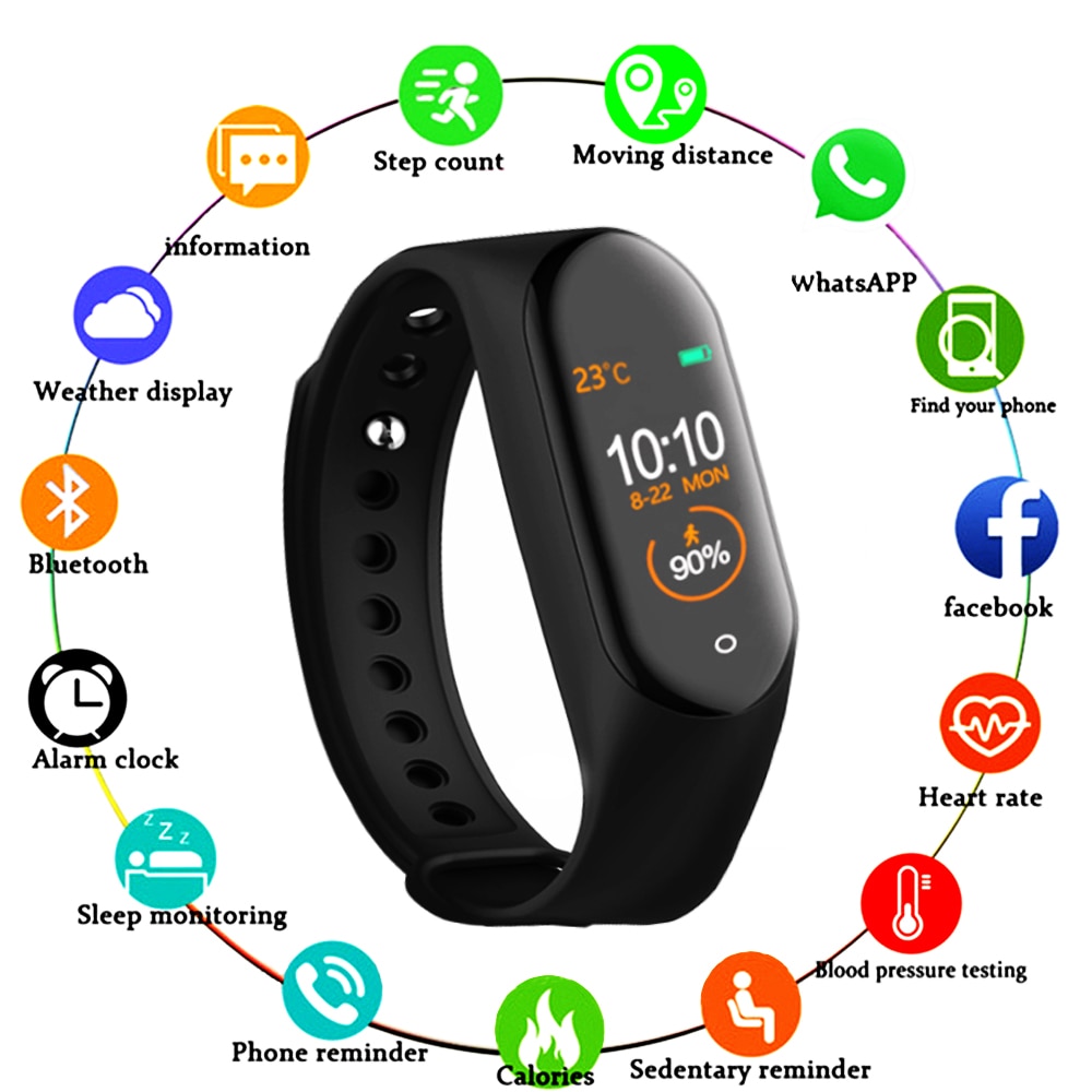 M4 Blutdruck Sauerstoff Verbunden Uhr IP67 Wasserdichte Fitness Armbinde Aktivität Tracker Sport Clever Uhren Für IOS Android