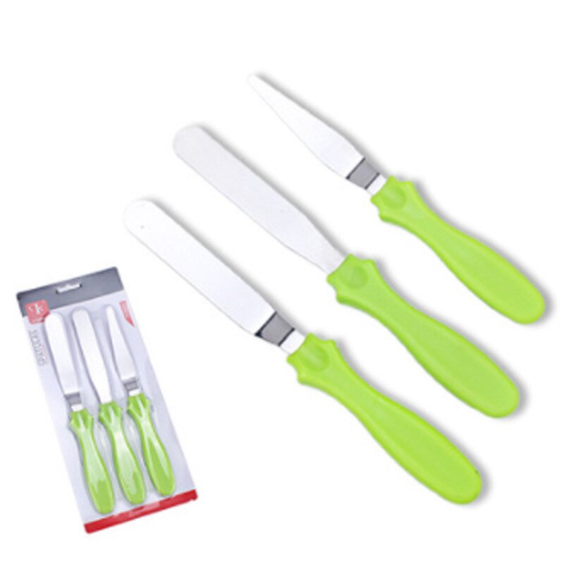 Spatel 3 Stks/set Blade Schuine Espatula Cake Icing Spatel Smooth Vullen Tool Cutter Set Bruiloft Valentijn Bakken Gebak Tool