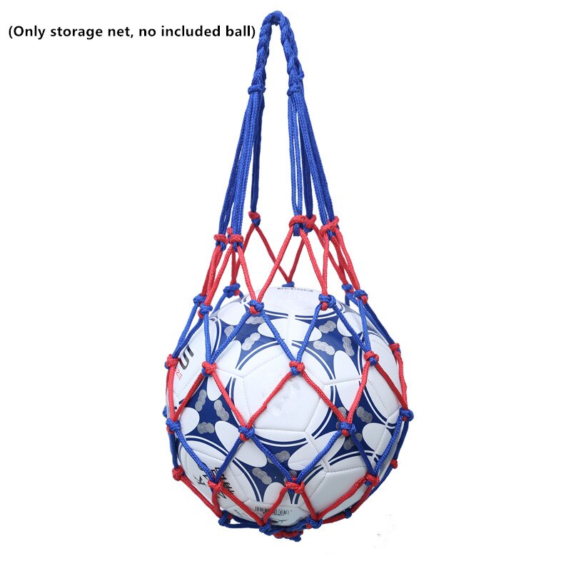 Veving nylon nettpose ballbærende mesh nettpose sport bærbart utstyr fotballballer volleyballball nettpose: Blå