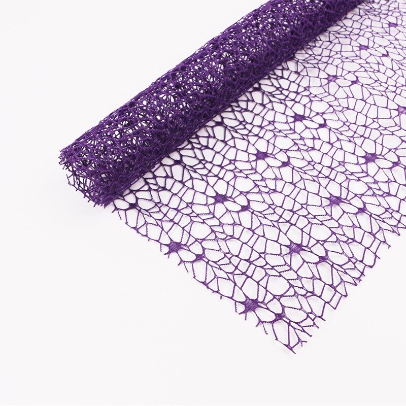 2Sheet 50*66cm Jacquard Wild Goose Net Flower Wrapped Yarn DIY Craft Party Valentine's Day Rose Bouquet Wrapping Mesh Gauze: Deep purple