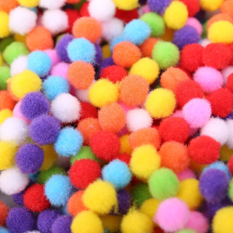 1000Pcs Soft Round Fluffy Craft PomPoms Ball Mixed Color Pom Poms 12mm DIY Craft BX0D