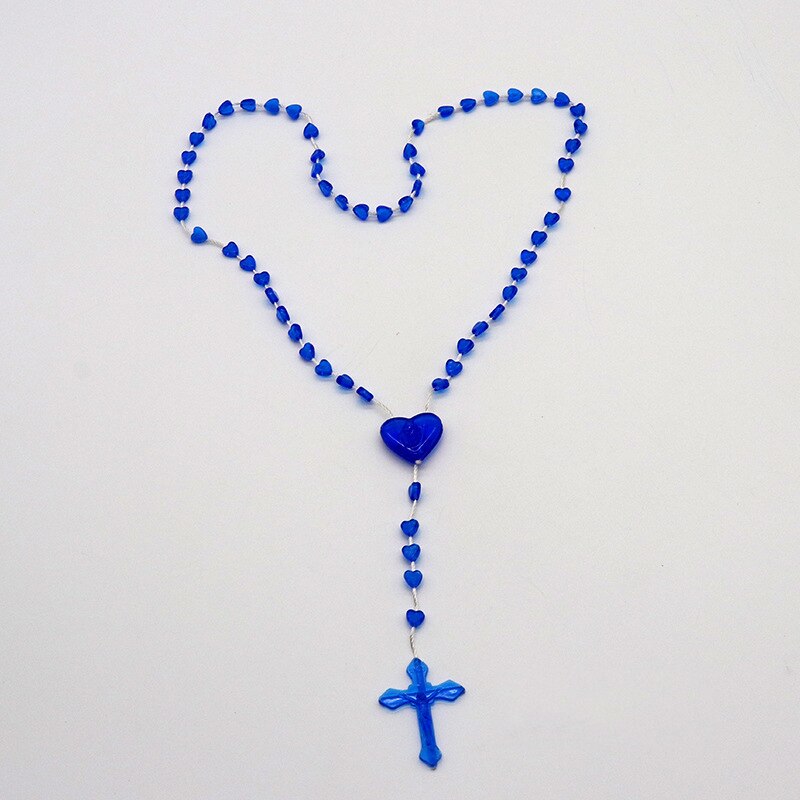 Heymamba Inri Katholieke Gebed Jezus Kruis Hanger Ketting Charme Kleur Hart Bead Crucifix Cross Ketting Sieraden: Style 3