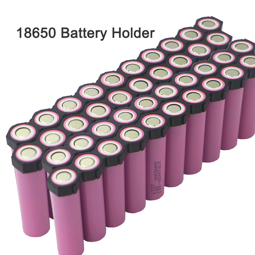 8pcs 1x10 18650 Battery Holder Bracket Cell Radiating Shell Plastic Heat Holder Cylindrical Battery Case Plastic Spacer Bracket