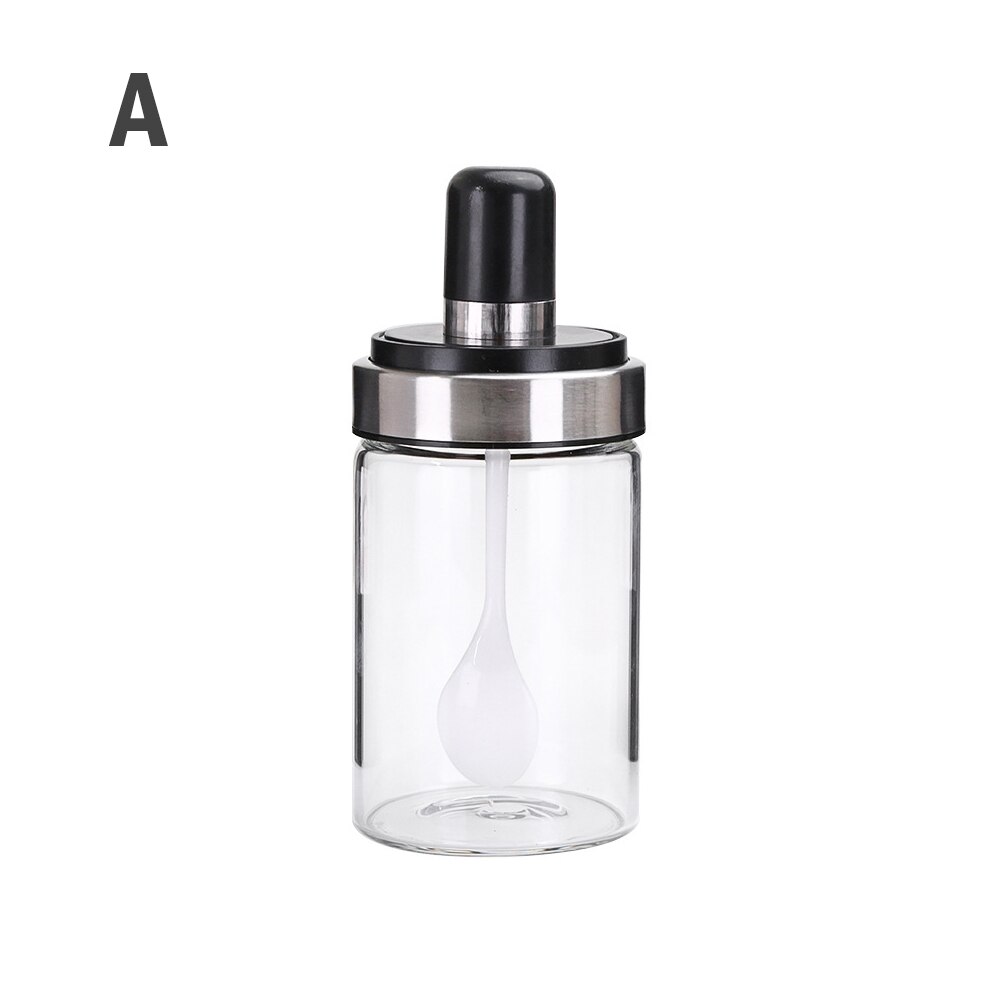 Tarro de especias de 250ml, botella de especias, sal, azúcar, pimienta, aceite, miel, tarro de condimentos a prueba de humedad con cuchara, contenedor de condimentos: for Salt Sugar