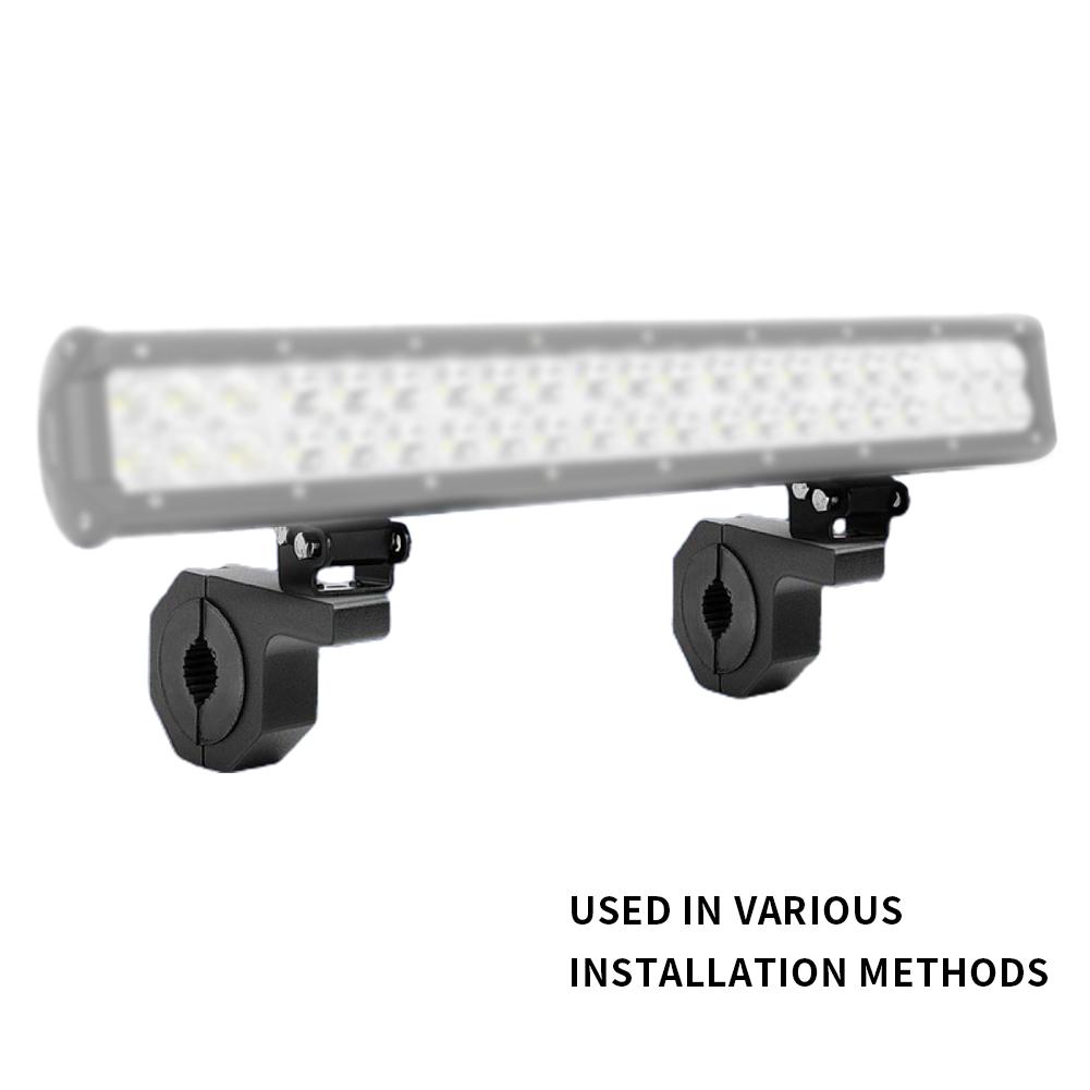 A pair of 25mm-45mm Bar Tube Clamp Sturdy LED Light Mounting Bracket horizontal rod pipe clamps for ATV UTV and Trucks