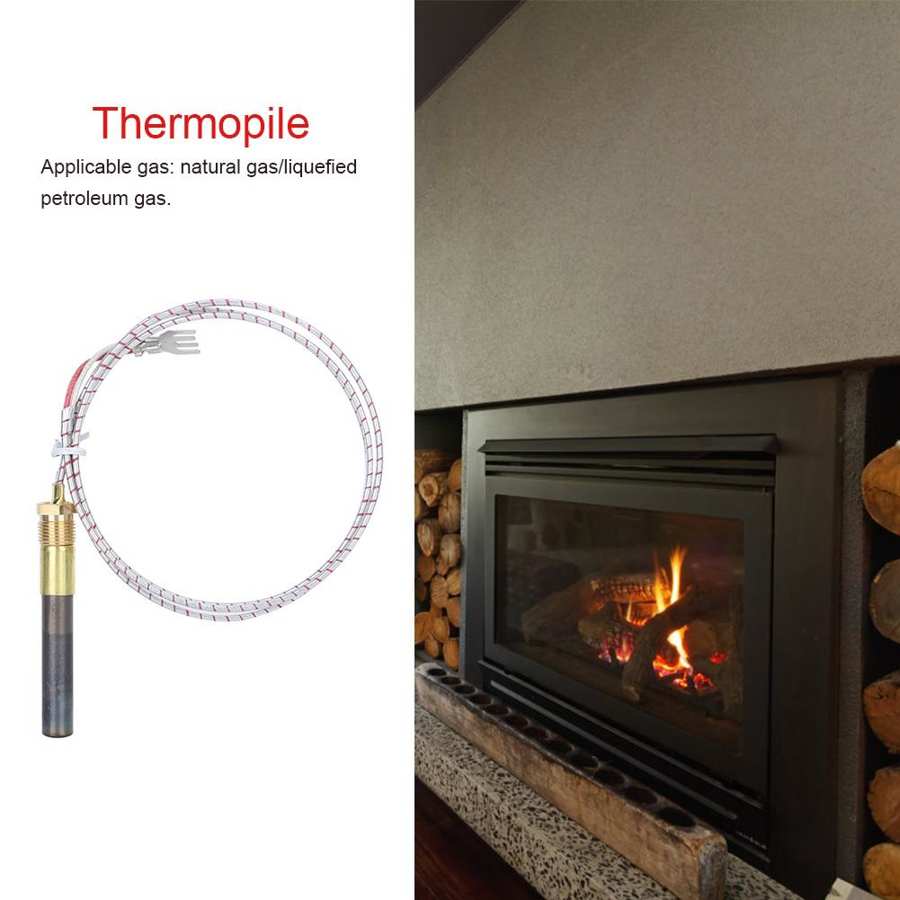 Gas Fireplace 36" Thermopile Generator Gas Fireplace Stove Heater Millivolt Replacement Cluster Thermocouple Heater