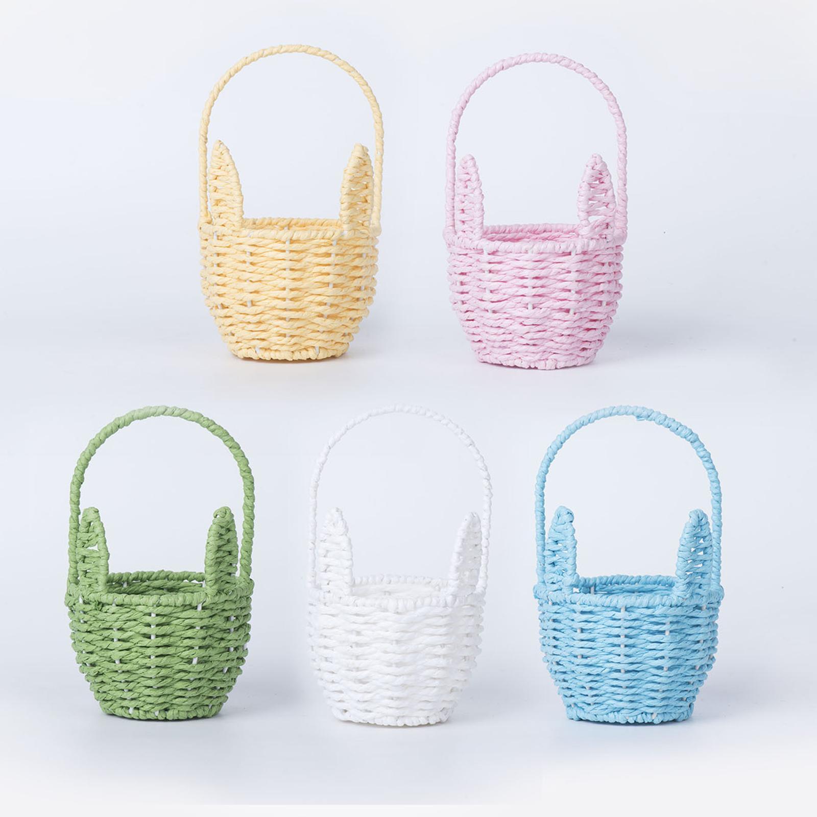 Easter Bunny Basket Portable Decorative Wedding Flower Girl Basket Flower Basket Storage Basket for Kitchen Garden Party