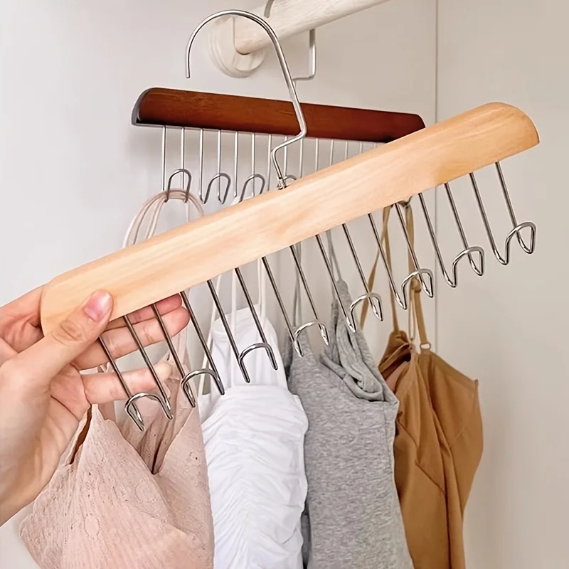8-Haken-Multifunktions-Hosenträger aus Holz, Unterwäscheständer, Weste, Krawattenhaken, Wäscheständer aus Massivholz.