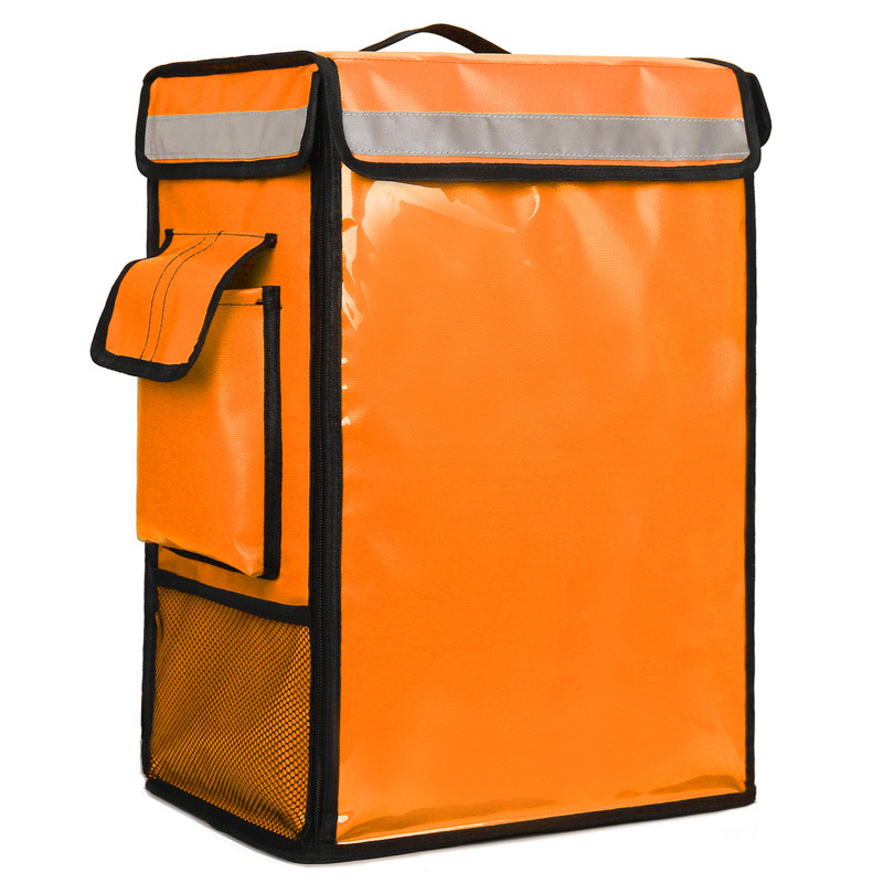 Insulated Pizza Backpack, Large 42L Food Backpack Reusable Thermal Bag Foldable Thermal Pack Lunch Warmer Bag: 58L orange