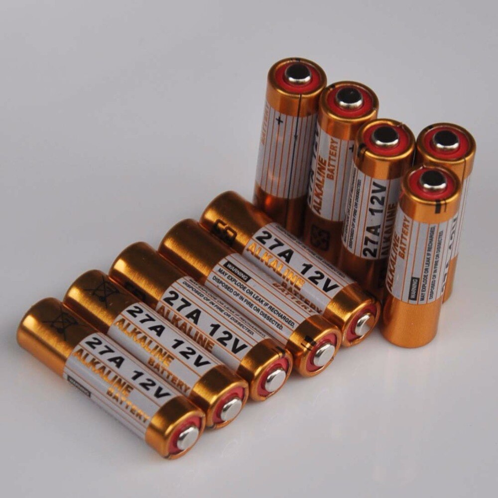 10PCS 12V 27A dry primary alkaline battery 27AE 27MN A27 for doorbell,car alarm,walkman,car remote control etc