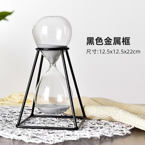 Metal Hourglass Timer 30 Minutes Modern Art Ornament Glass Timing Hourglass Office Living Room Desktop Home Decoration: B