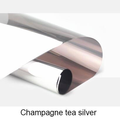Champagne te sølv envejs perspektiv solbeskyttelsesfilm altanvindue selvklæbende vinduesfilm husholdningsglasfilm