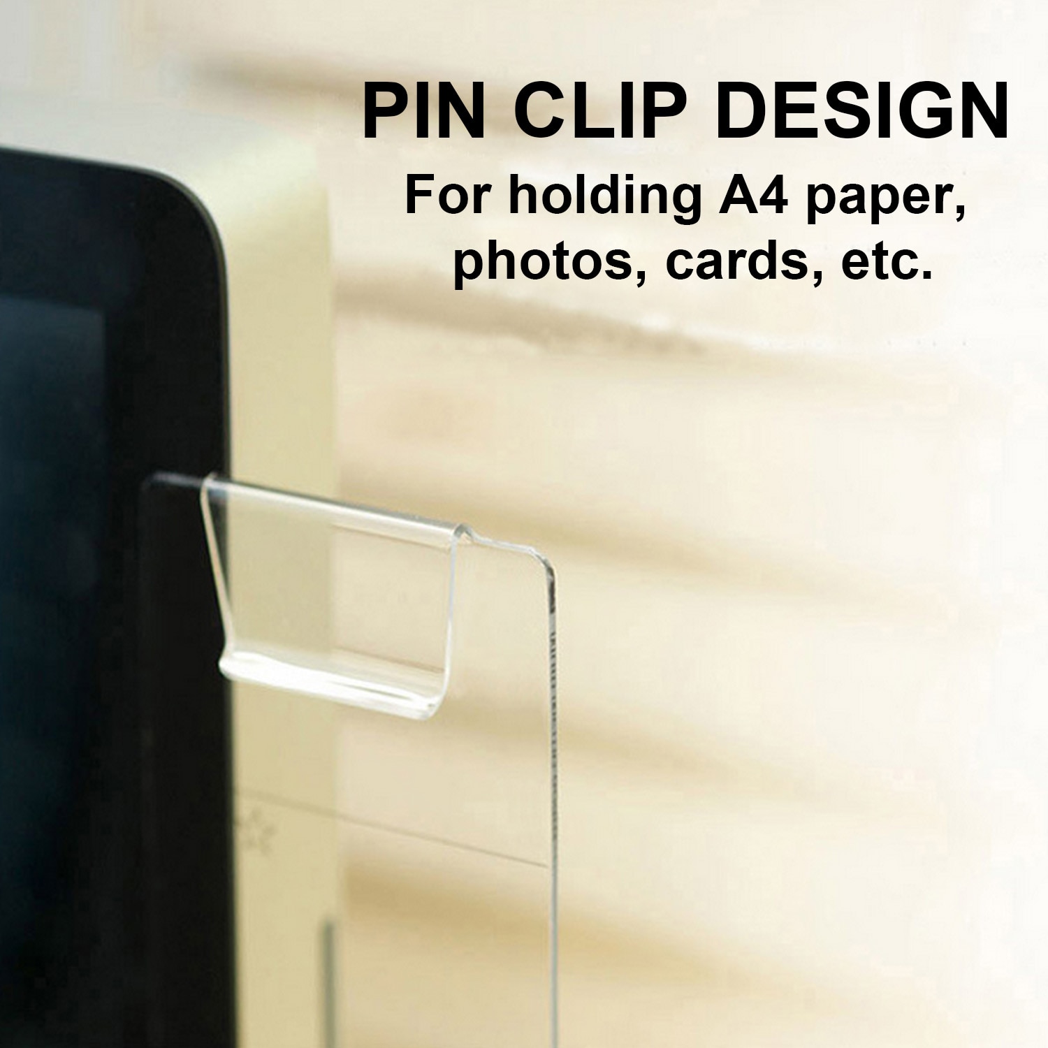 Self-adhesive Acrylic Computer Monitor Message Memo Notes Tabs Board with Phone Charging Holder for Home Office School