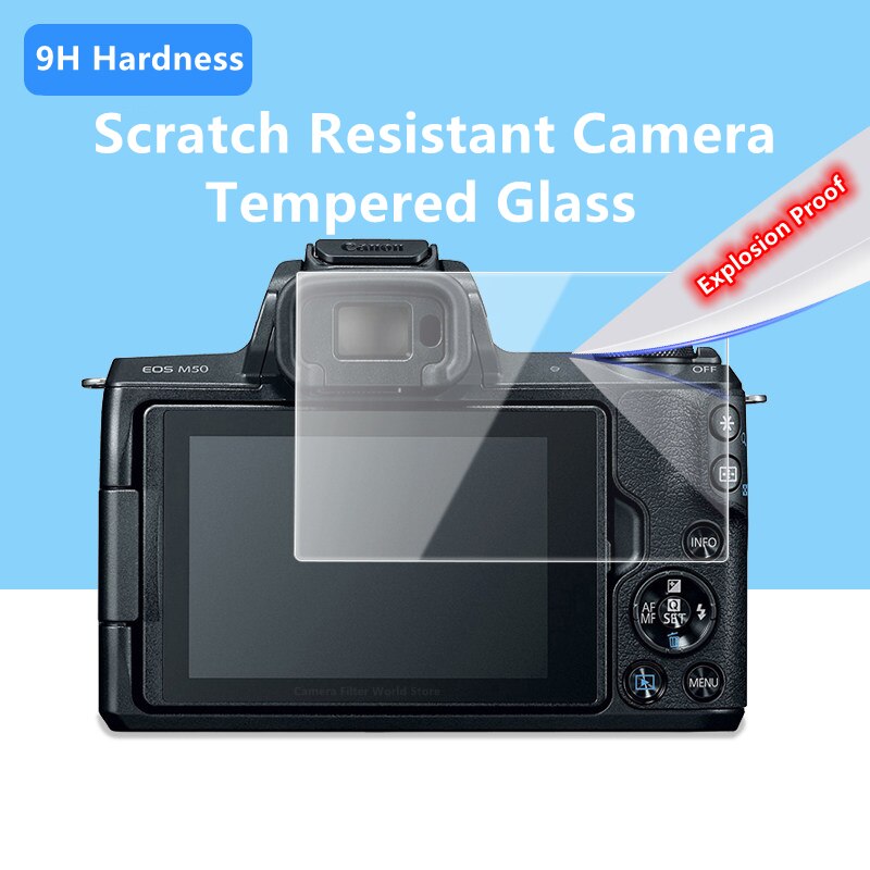 2Pcs M50 Camera Glas 9H Hardheid Gehard Glas Ultra Dunne Screen Protector Voor Canon M5 M50 M50II M50 mark Ii M6 M6II Camera