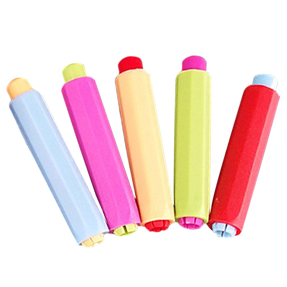 5pcs Chalk Holder Teacher Children School Office Storage Protective Stationery Drawing Adjustable Colourful Non-toxic Clip