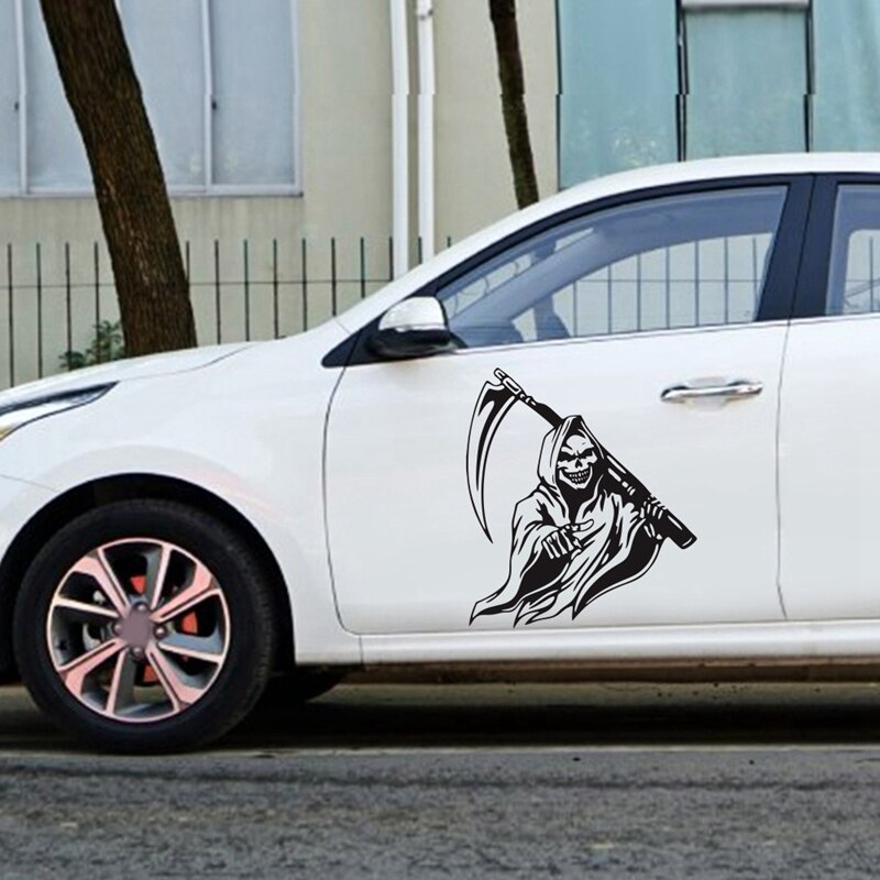 Auto Stickers Zwart Skull Hood Decal Side Kap Grote Grafische Vinyl Film Racing Sport Stickers Universele Auto Decoratie