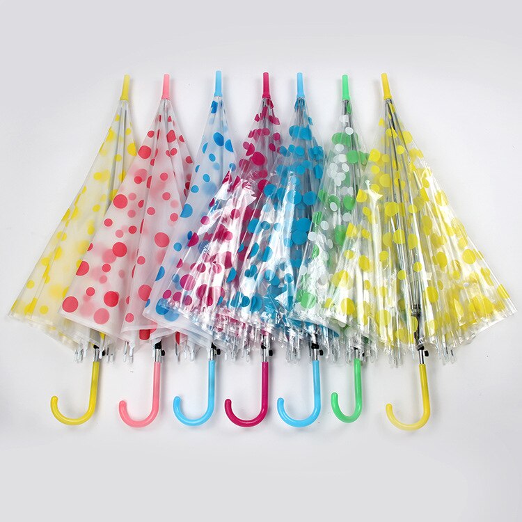 Transparent regn paraply reklam paraply automatisk rak poleumbrella regn paraplyalongumbrella regn paraply: Frostade prickar