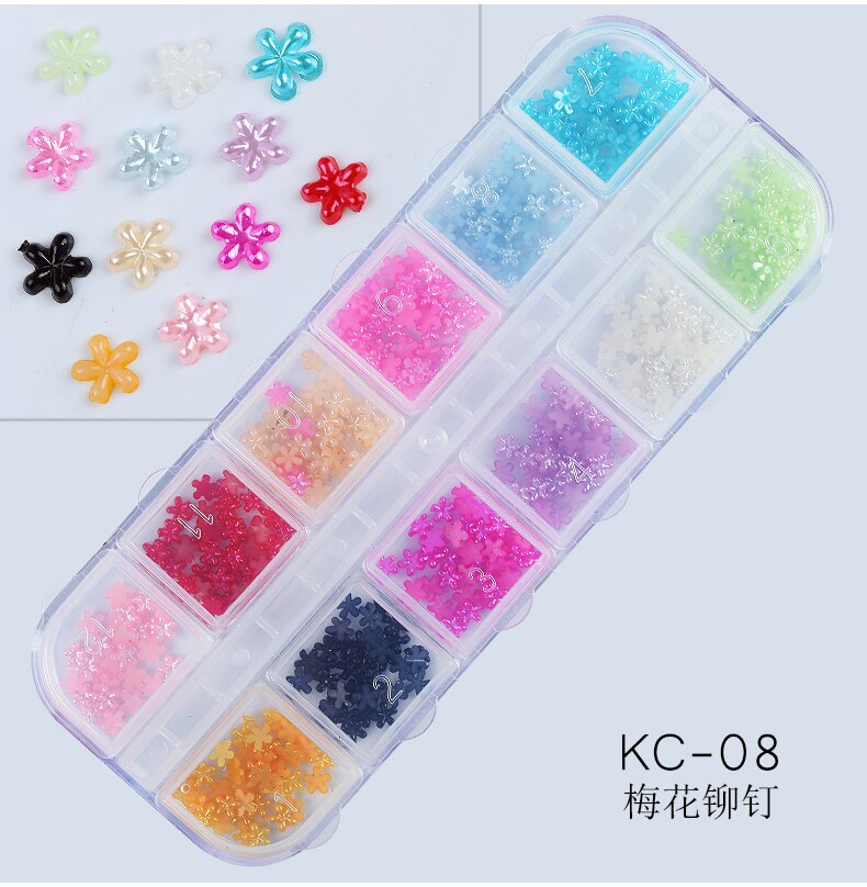 Liten oregelbunden krossat krossat glas 3d nail art, hartskonst, mobiltelefon, skal glitter sten dekoration: Blomma