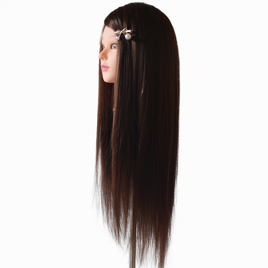 85% Human Hair Mannequin Head Doll Head with Hair Cosmetology Manikin Head Dummy Head for Curl Iron Braiding Hairstyle