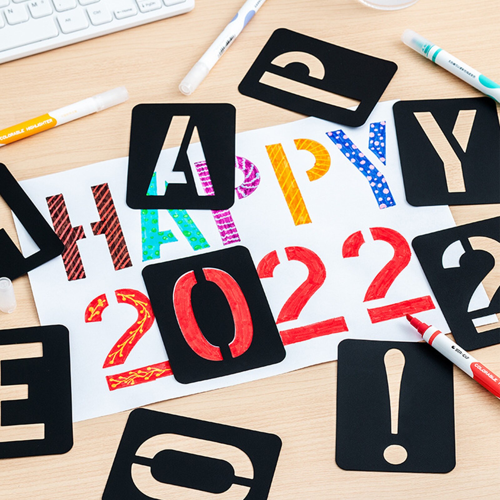 42PCS Stencils Letter and Number Template Reusable Washable Alphabet Stencils Environment-friendly PP Art Craft Templates