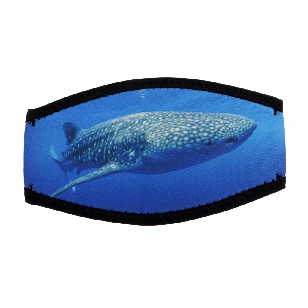 Máscara de buceo de neopreno, mascarilla con correa para la cabeza Scuba, máscara acolchada, protege el pelo largo, correa, envoltura, patrón de ballena subacuática