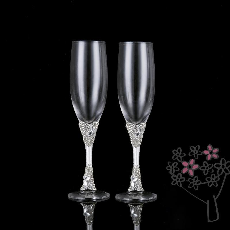 2 stks/set Crystal Wedding Roosteren Champagne Fluiten Glazen Drink Cup Party Huwelijk Wijn Decoratie Cups Voor Partijen Geschenkdoos