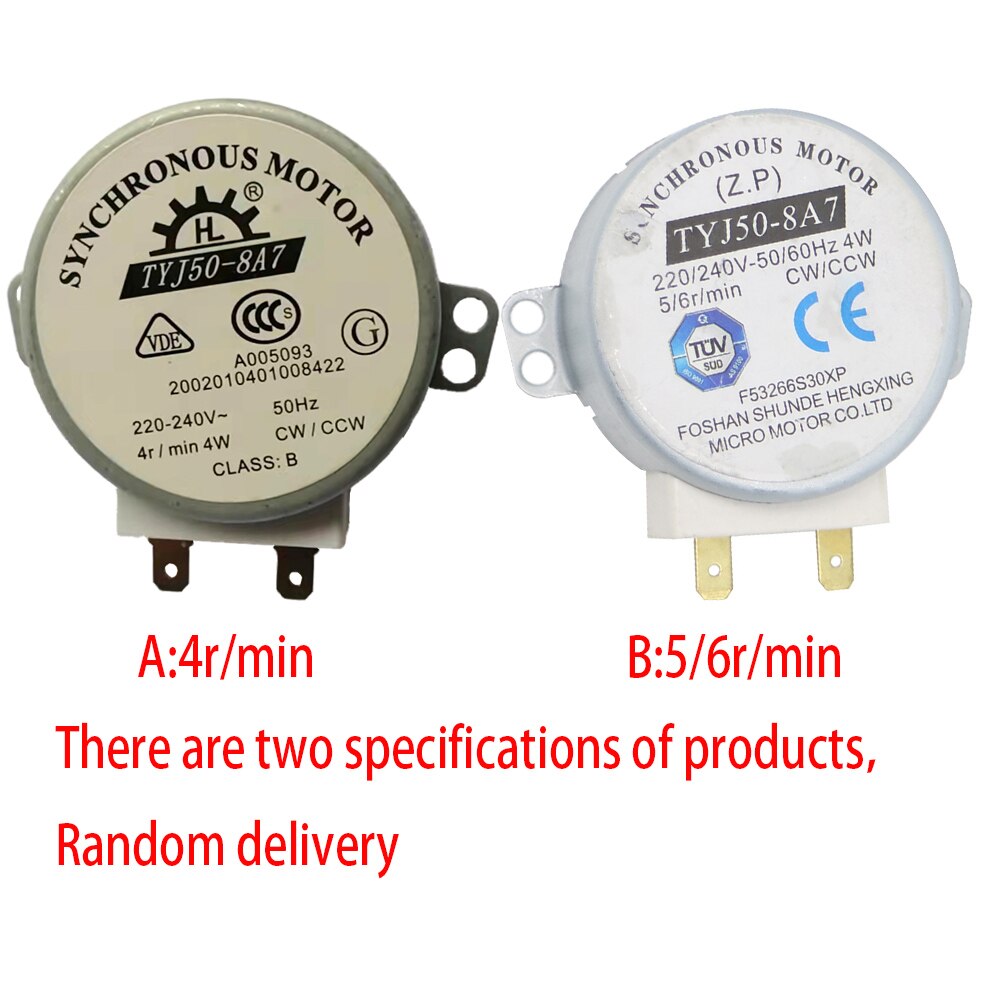 2pcs/lot AC 220-240V 4W 6RPM 48mm Micro Synchronous Motor for Warm Air Blower 50/60Hz CW/CCW TYJ50-8A7 microwave oven tray motor