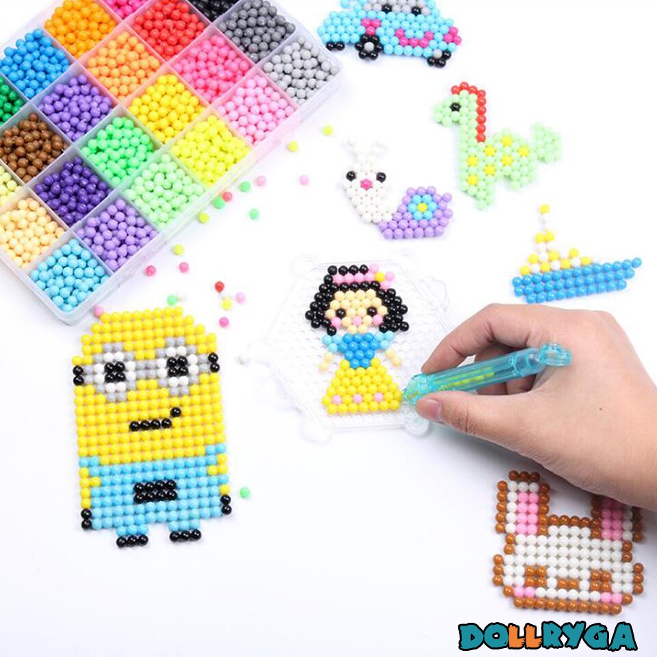 Dollryga diy perler sett 3d cuentas hama perler 5mm 4400 stk pegboard aqua perlen puslespill til gutt armbånd veving bånd jente