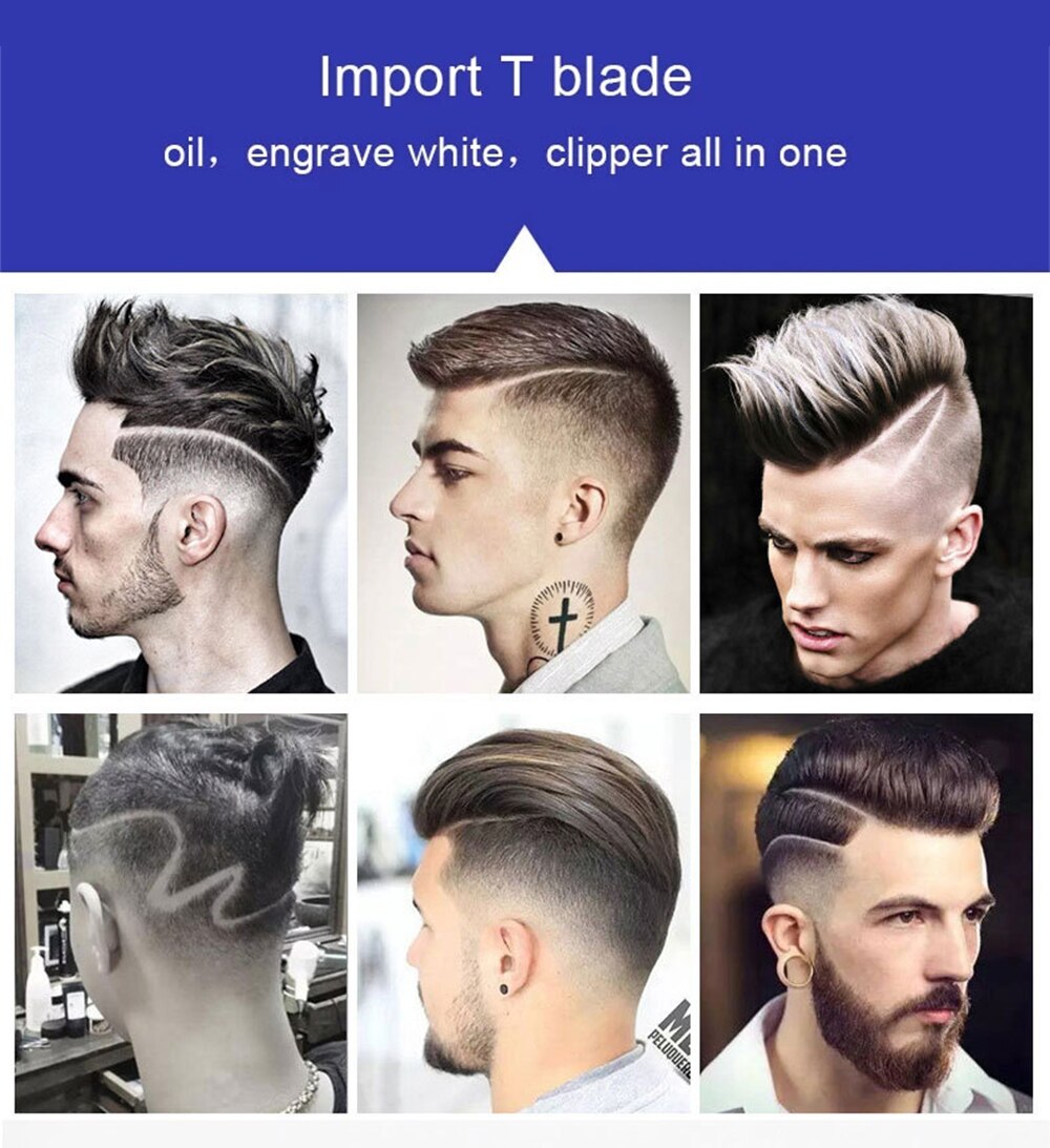 Tondeuse à cheveux professionnelle électrique 0.1mm détail coupe de cheveux charge rapide voiture tondeuse à cheveux barbier dédié hommes tondeuse machi