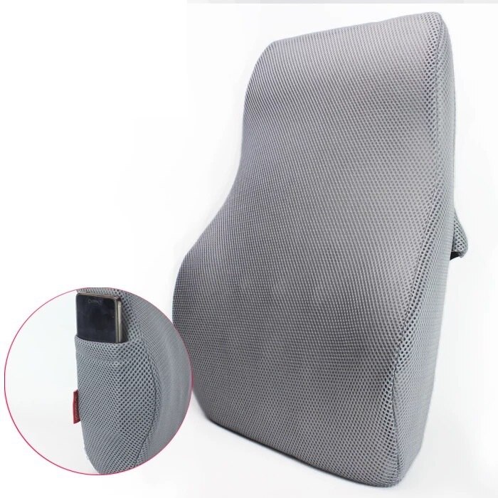 Mesh Lumbar Support for Office Chair Back Support Low Back Pain Pillow Office Chair Orthopedics Pillow Back Rest Pillow: grey big lumbar
