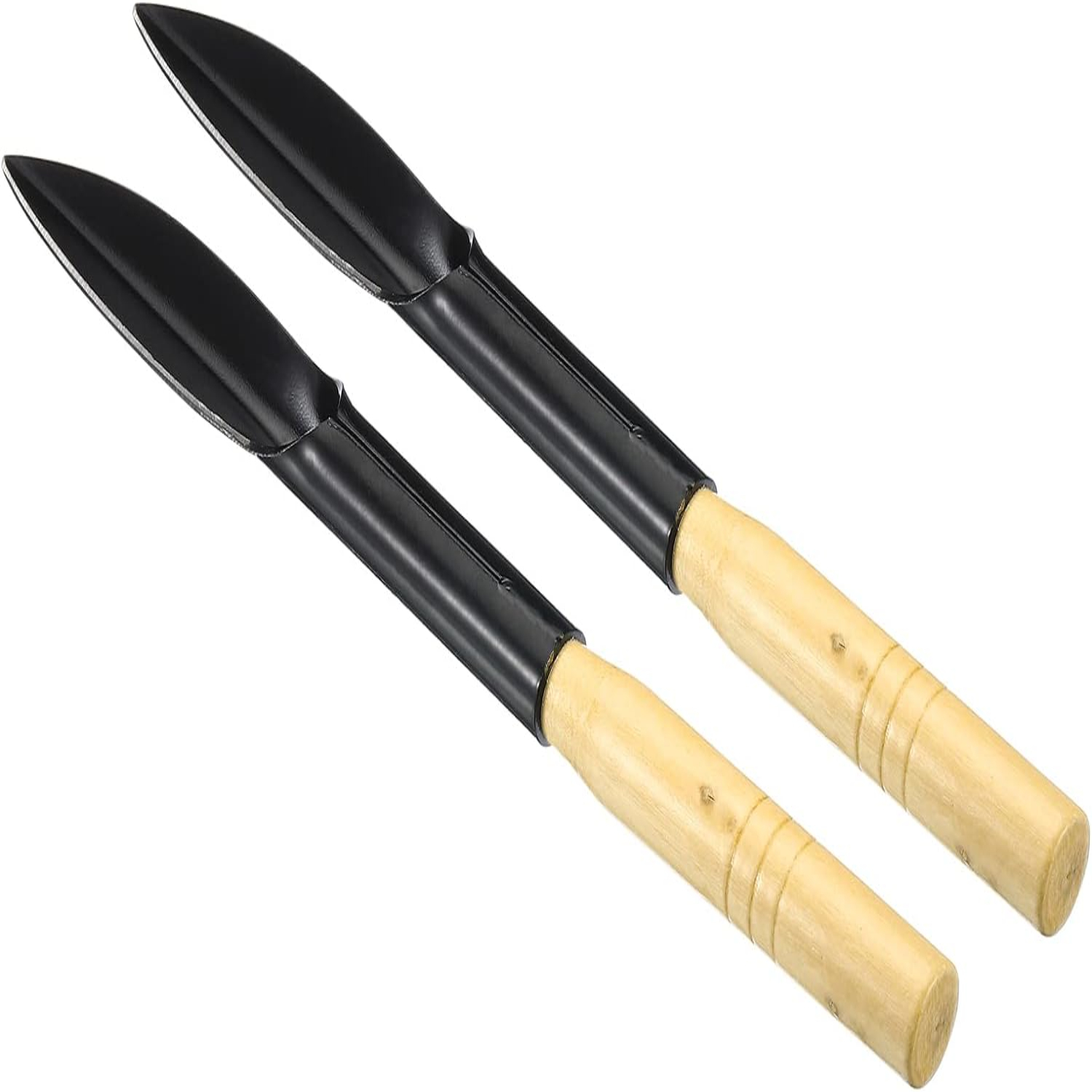 Juego de paletas en forma de hoja negra y amarilla, herramientas de jardinería eficientes y versátiles para jardines y granjas, 15-I, 2 paquetes: Gris oscuro