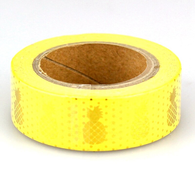 10m Foil Washi Tape Pineapple Stripe Dot Set Japanese Stationery Kawaii Stickers Scrapbooking Tools Masking Tape Diy Photo Album